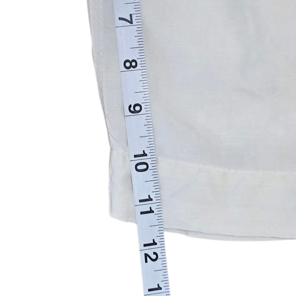 VTG Polo Ralph Lauren Linen Silk Parachute Utility Cargo Shorts Men's 36 Cream